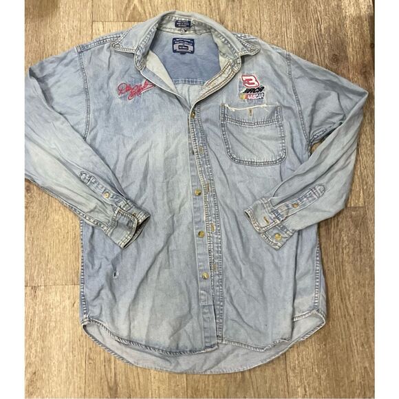Dale Earnhardt NASCAR Denim Medium Button Down Shirt - Picture 1 of 7